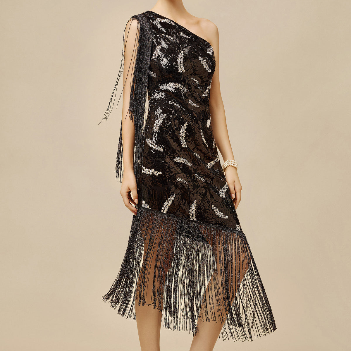 Elegant Shimmer Sequins Evening Gown With Feathers Sheath Prom Dress Y7700 main image 1