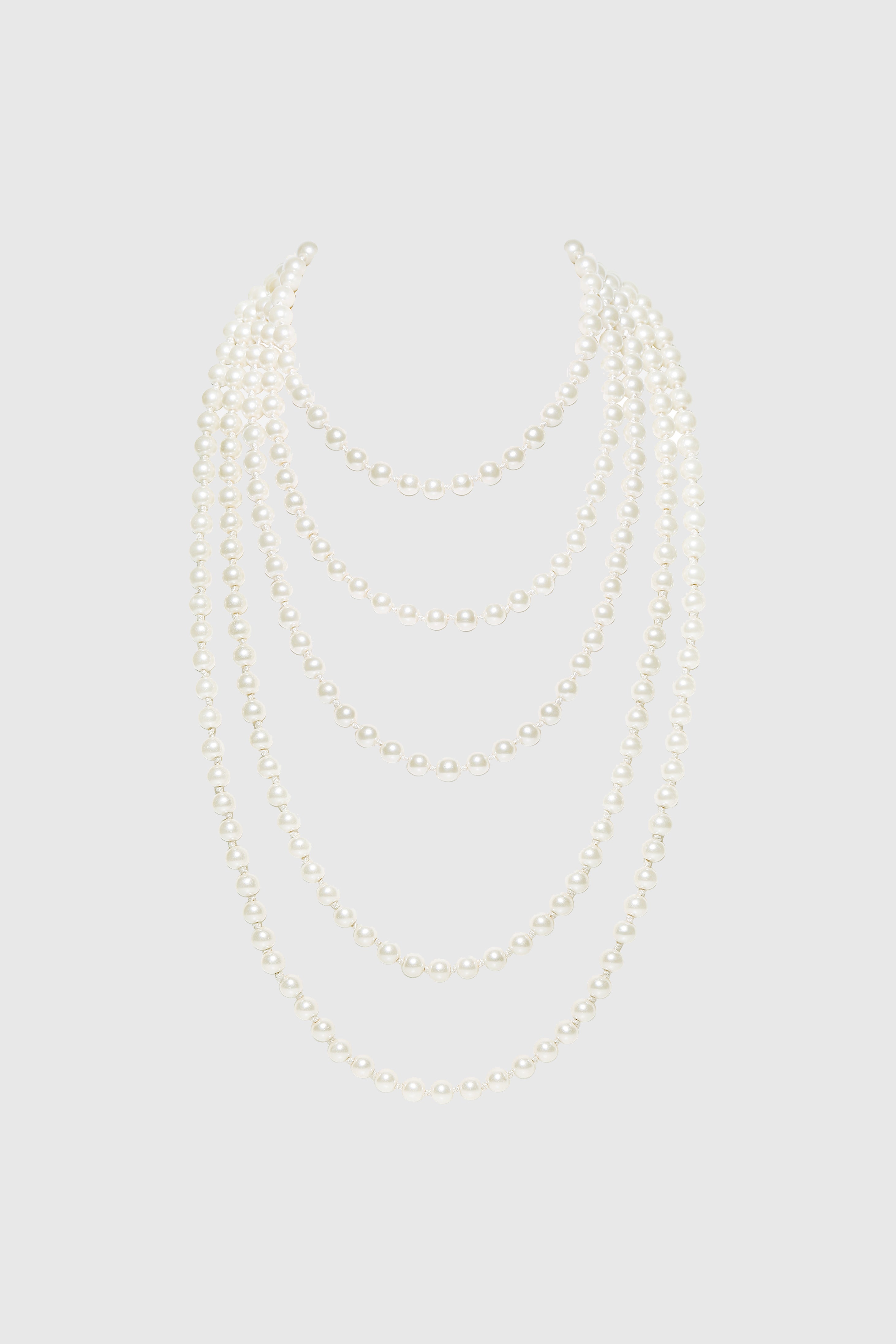 Exclusive Double Strand Long Necklace | Pearl White-2pcs | 5