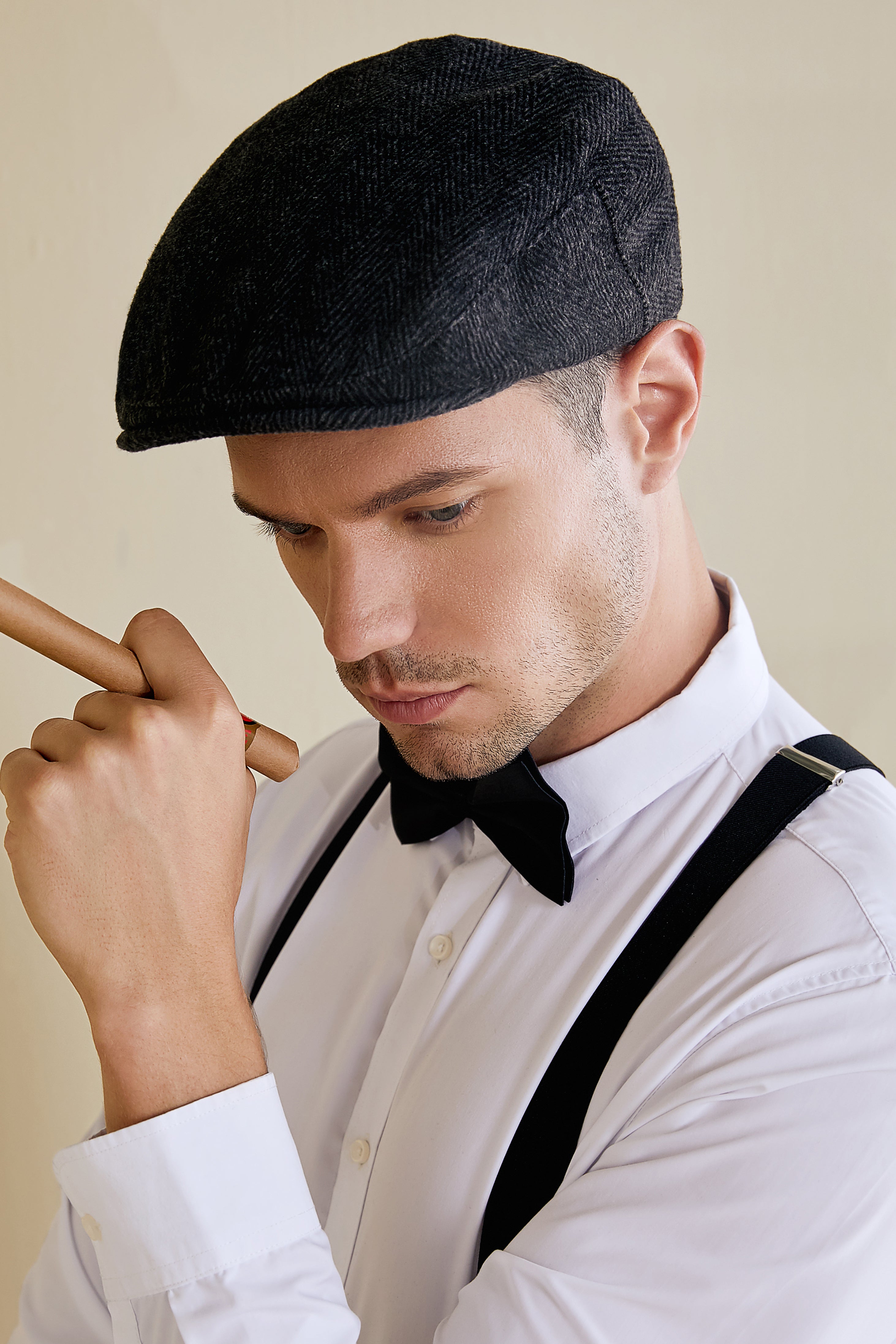 1920s Mens Gatsby Flapper Flat Cap | Dim Gray | 2