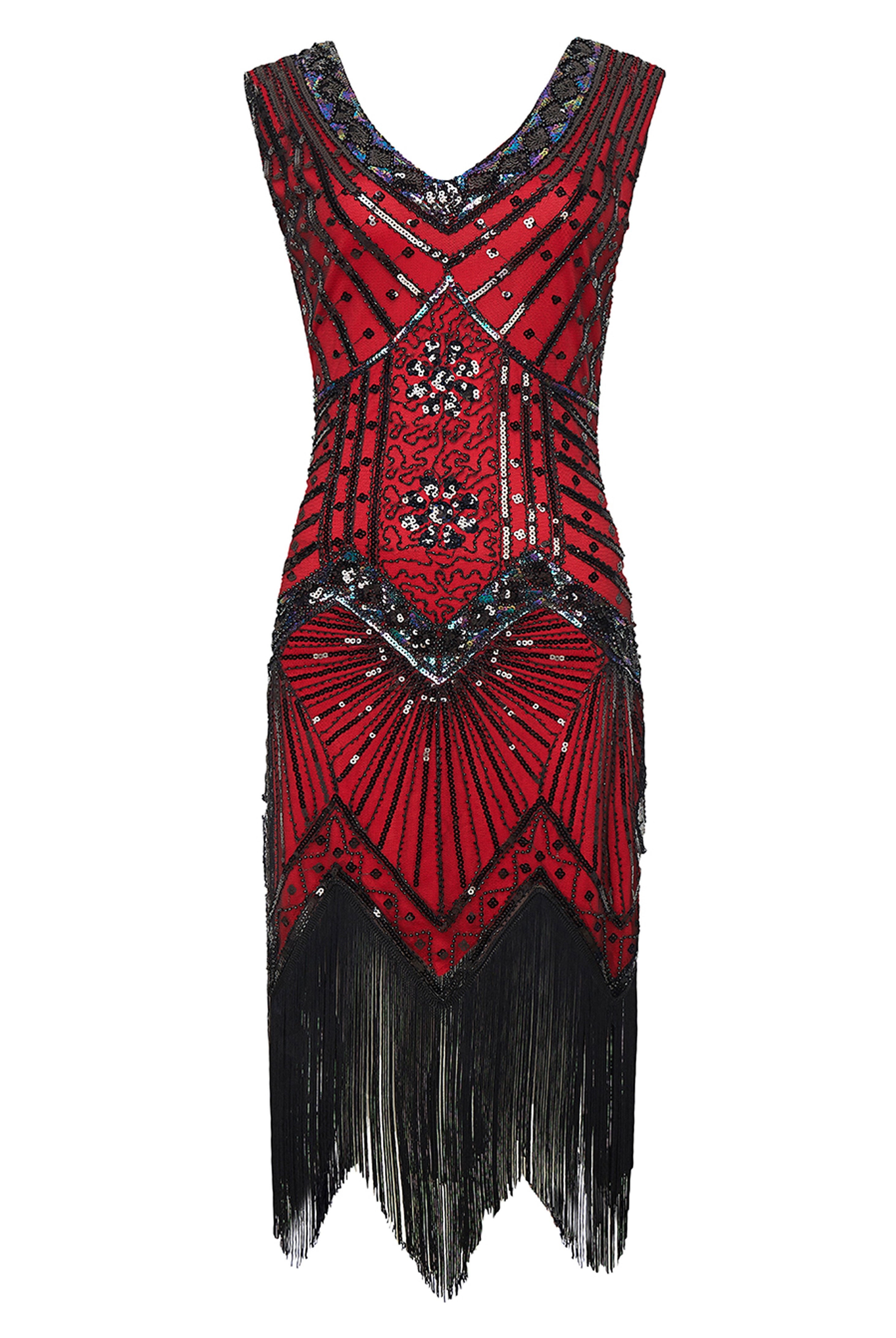 Vintage Sleeveless Cocktail Party Dress | Red/Black | 3