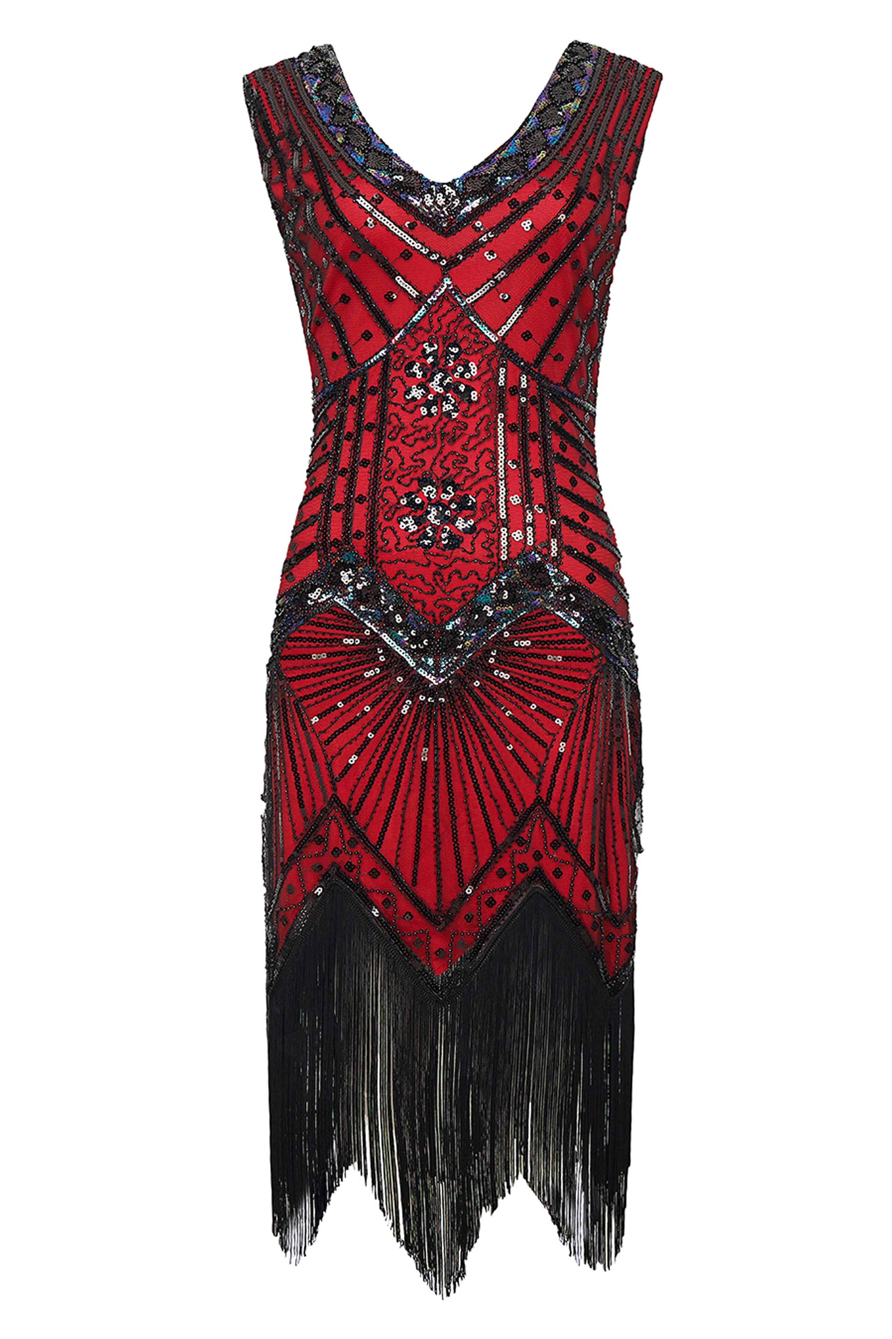 Vintage Sleeveless Cocktail Party Dress | Red/Black | 3