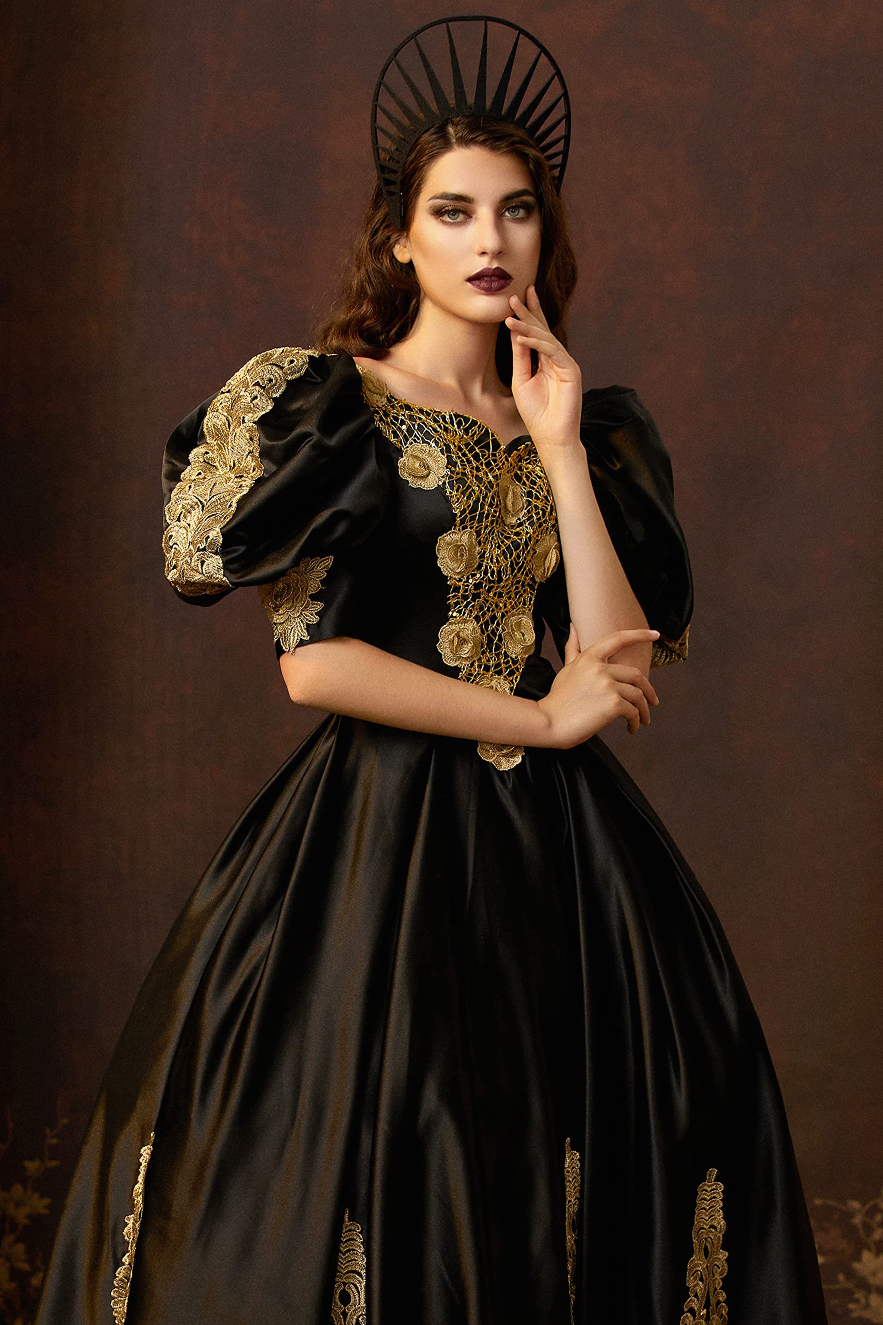 Adjustable Sunburst Halo Crown | Black | 2