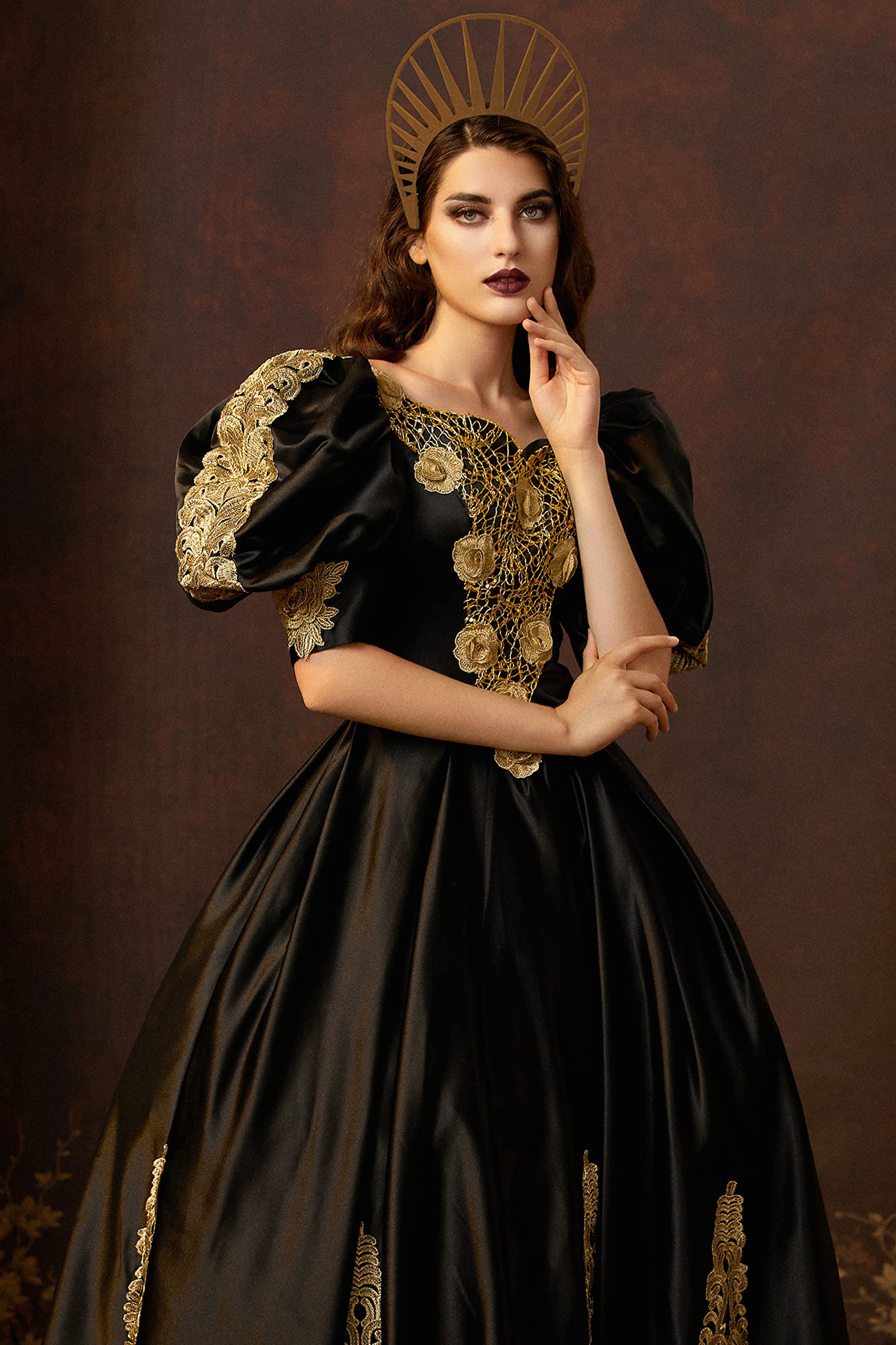 Adjustable Sunburst Halo Crown | Brown | 2