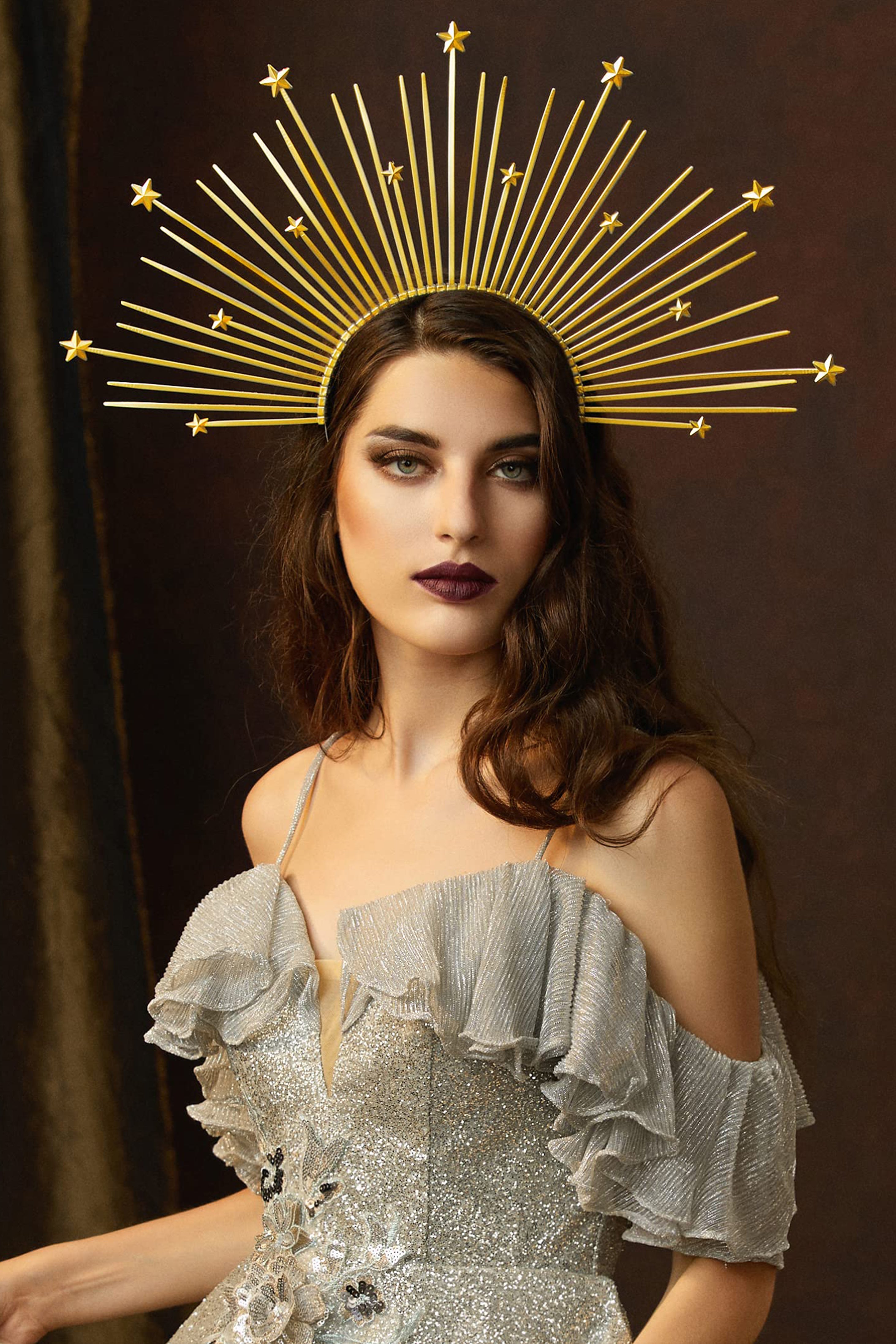 Celestial Sunburst Goddess Halo Crown | Gold | 2