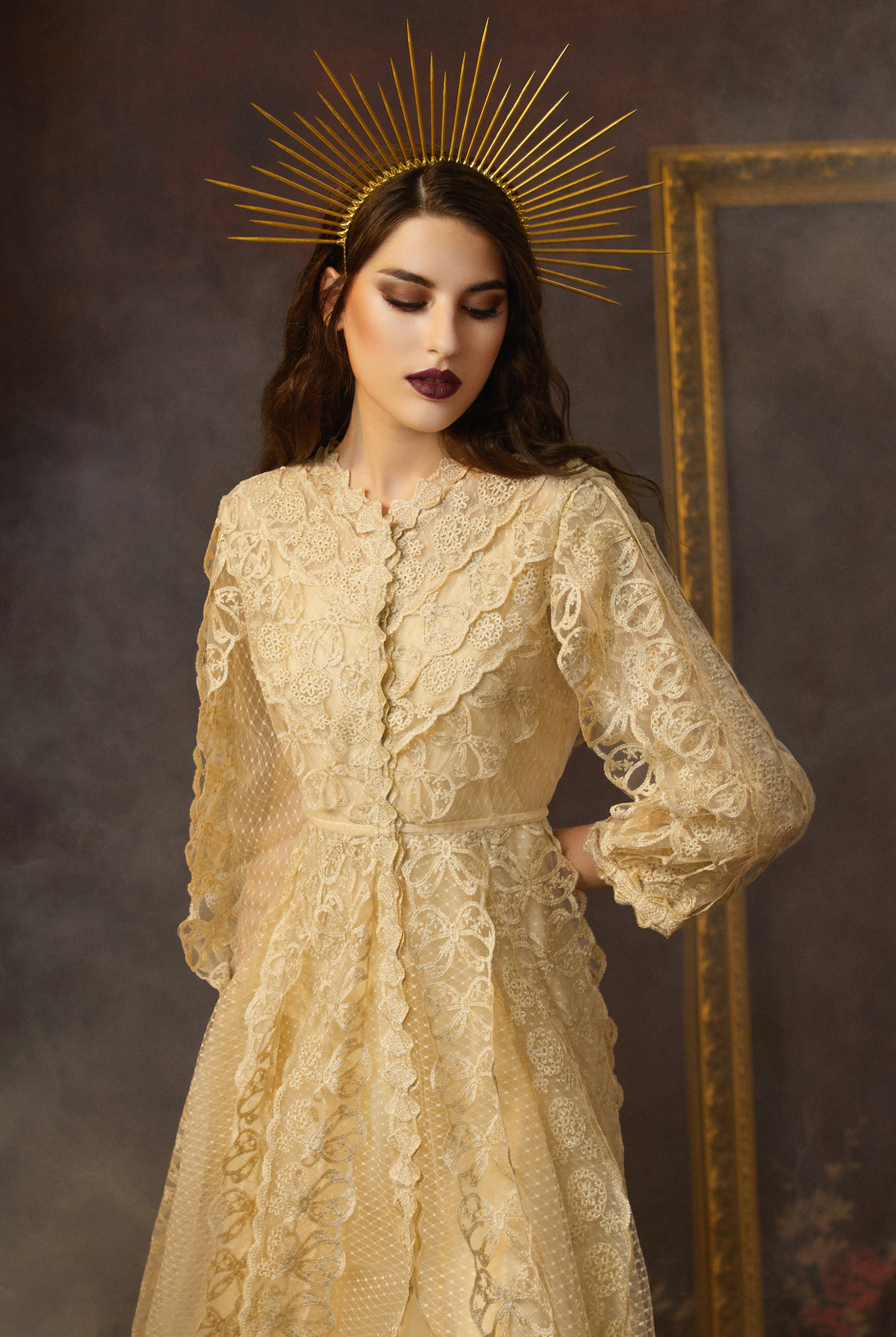 Goddess ZIP TIE Spiked Headpiece | Gold | 4