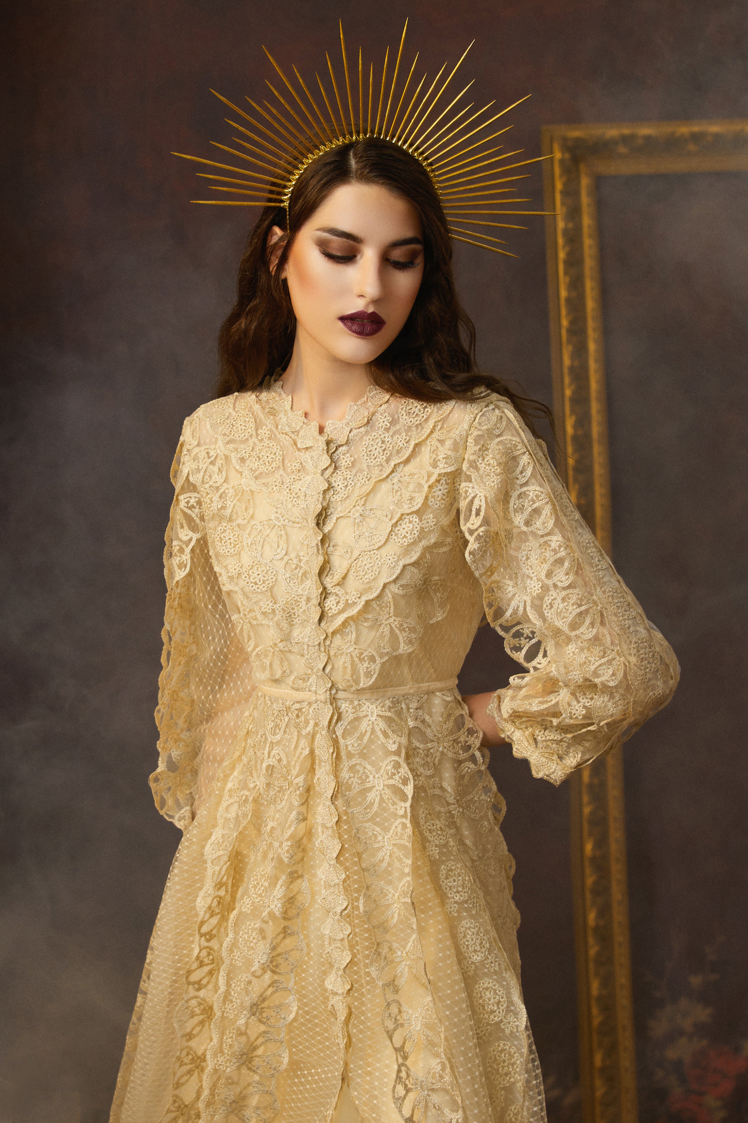 Goddess ZIP TIE Spiked Headpiece | Gold | 4