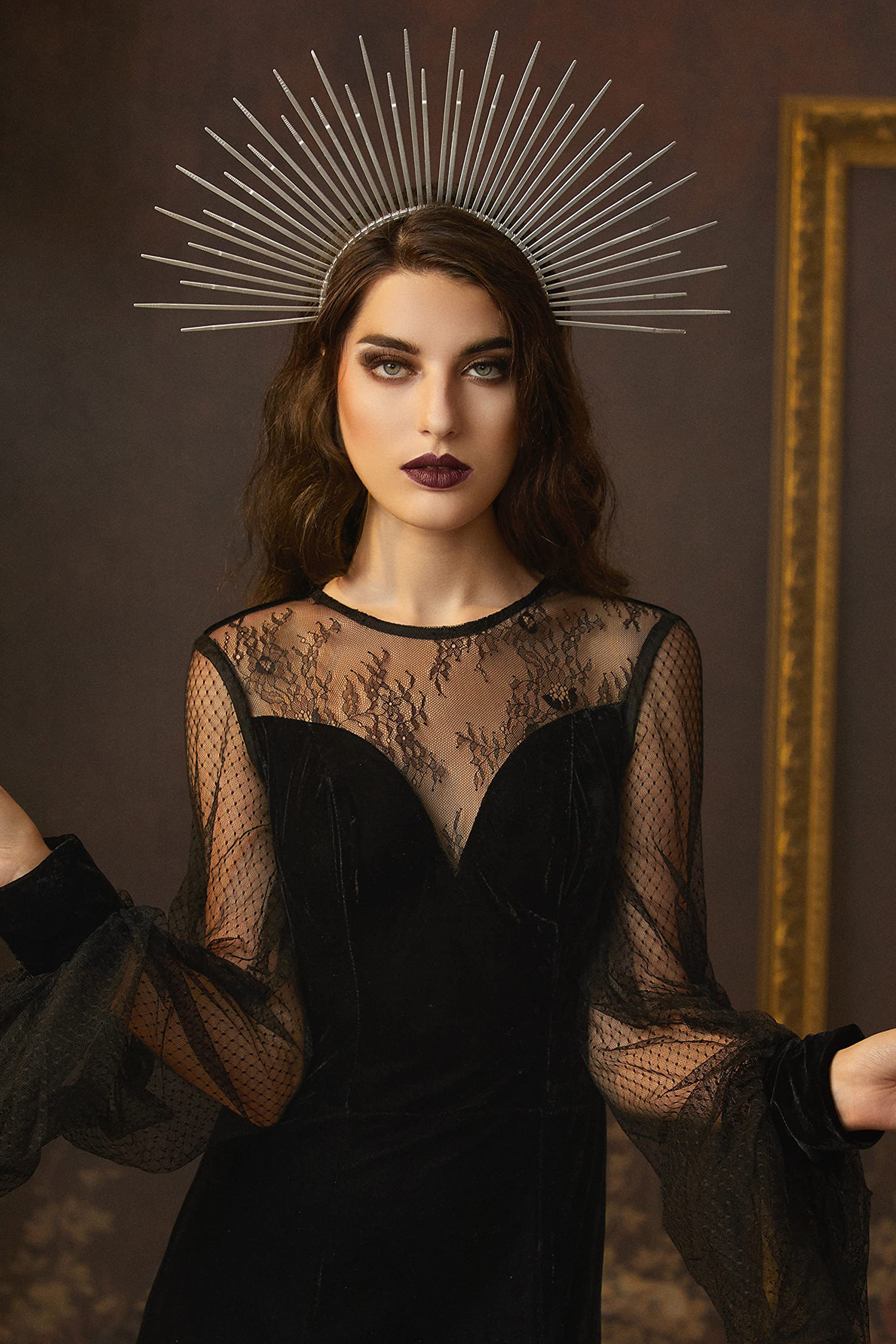 Golden Goddess Spiked Halo Headband | Silver | 3