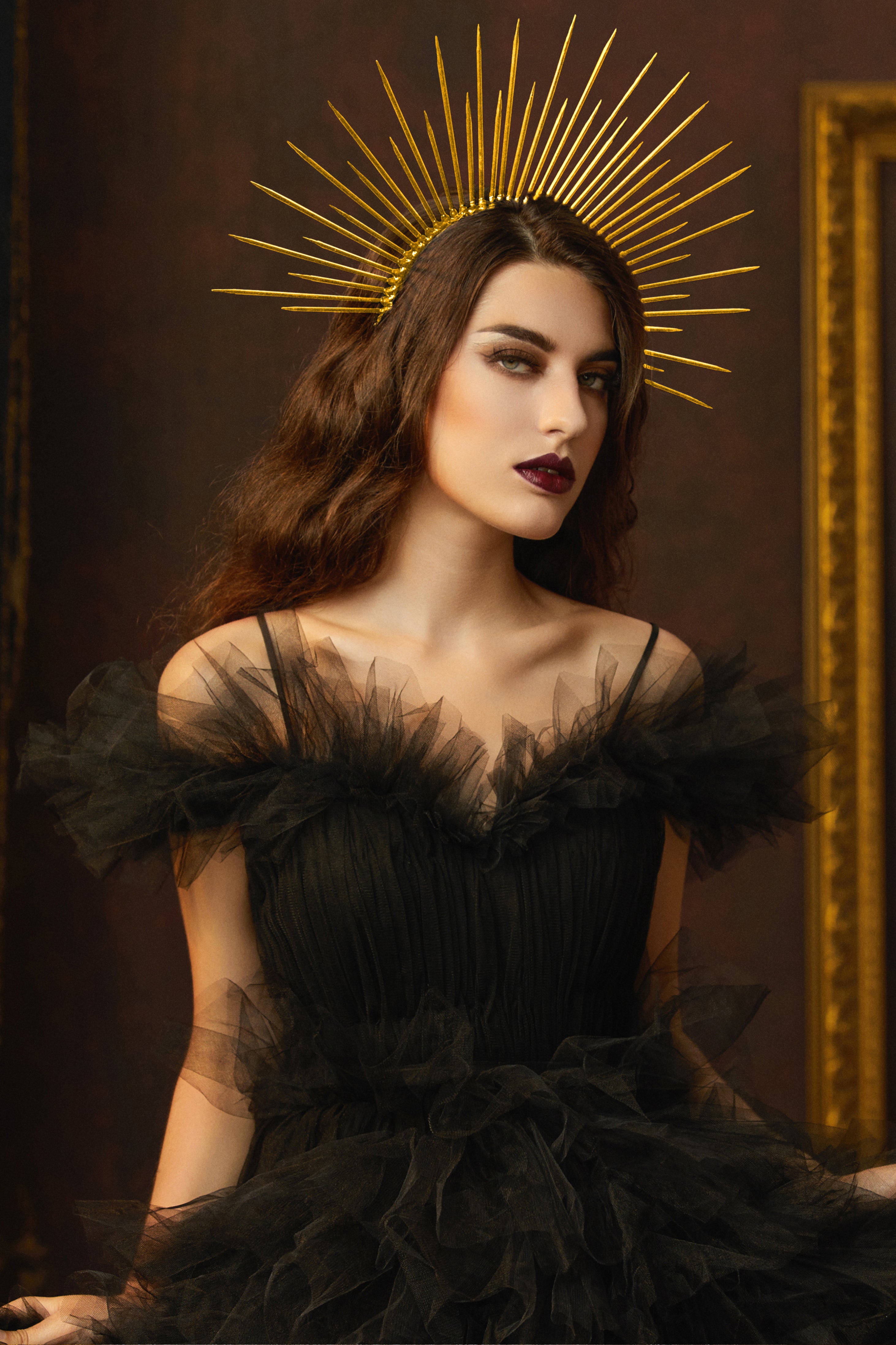 Greek Goddess Sunburst Mary Halo Crown | Gold | 4