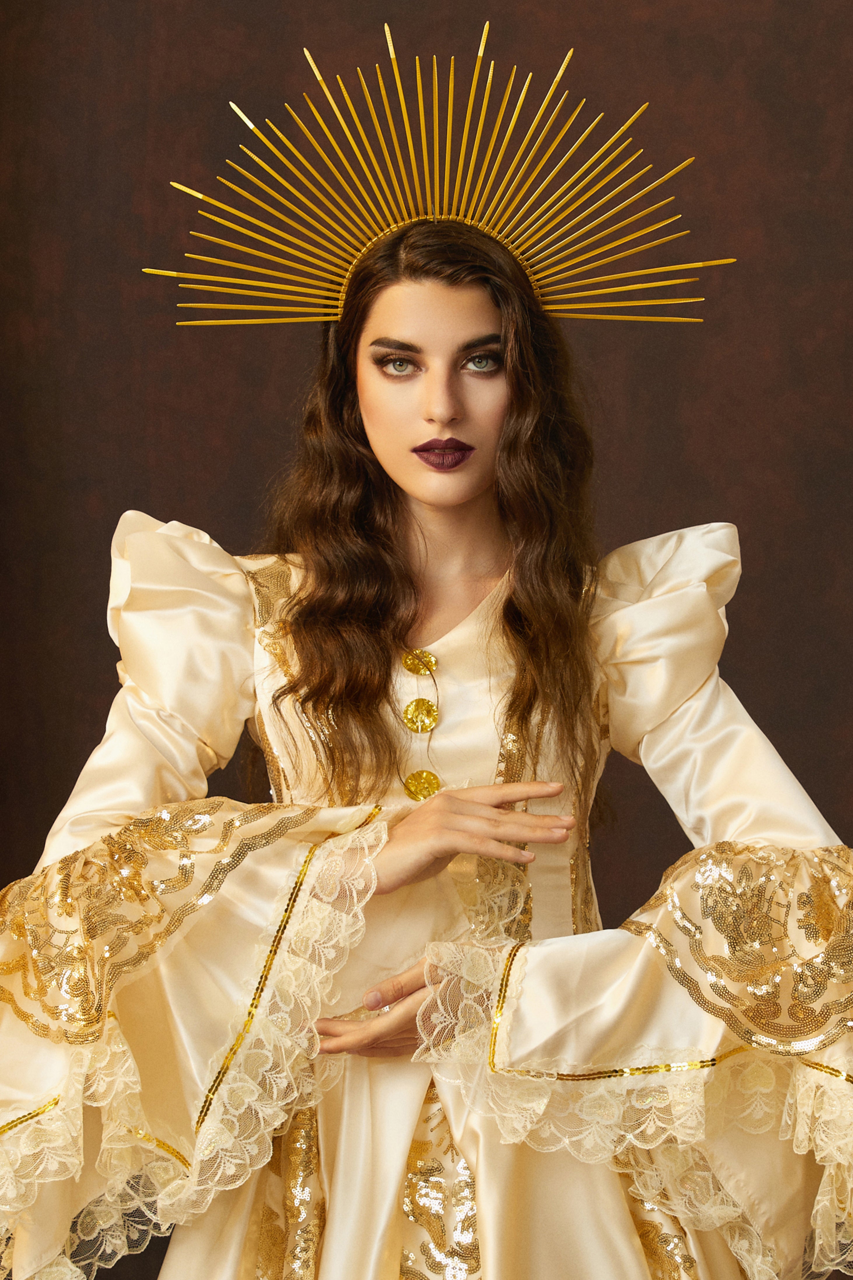 Sunburst Goddess Mary Halo Crown | Gold | 2