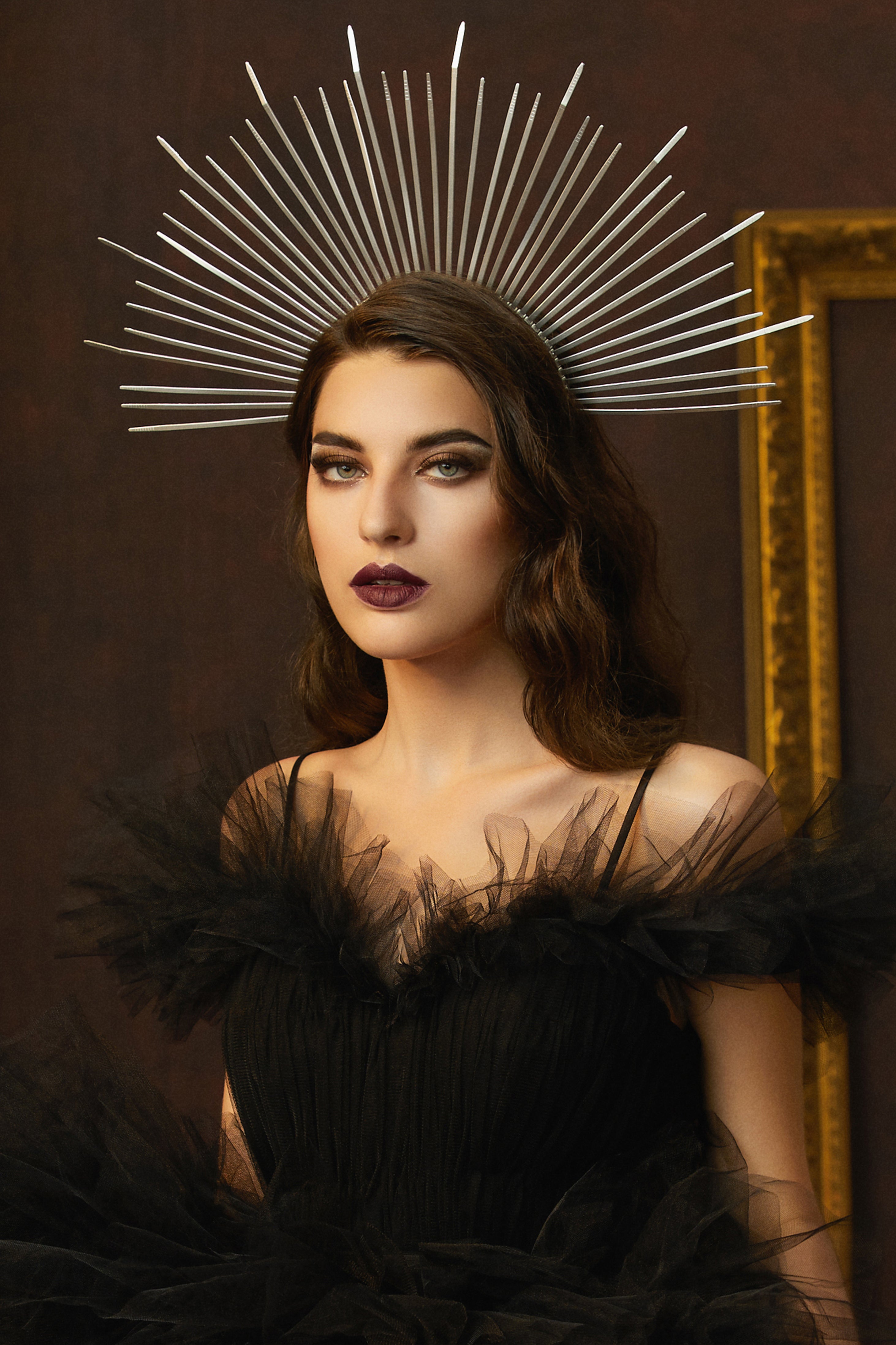 Sunburst Goddess Mary Halo Crown | Silver | 1