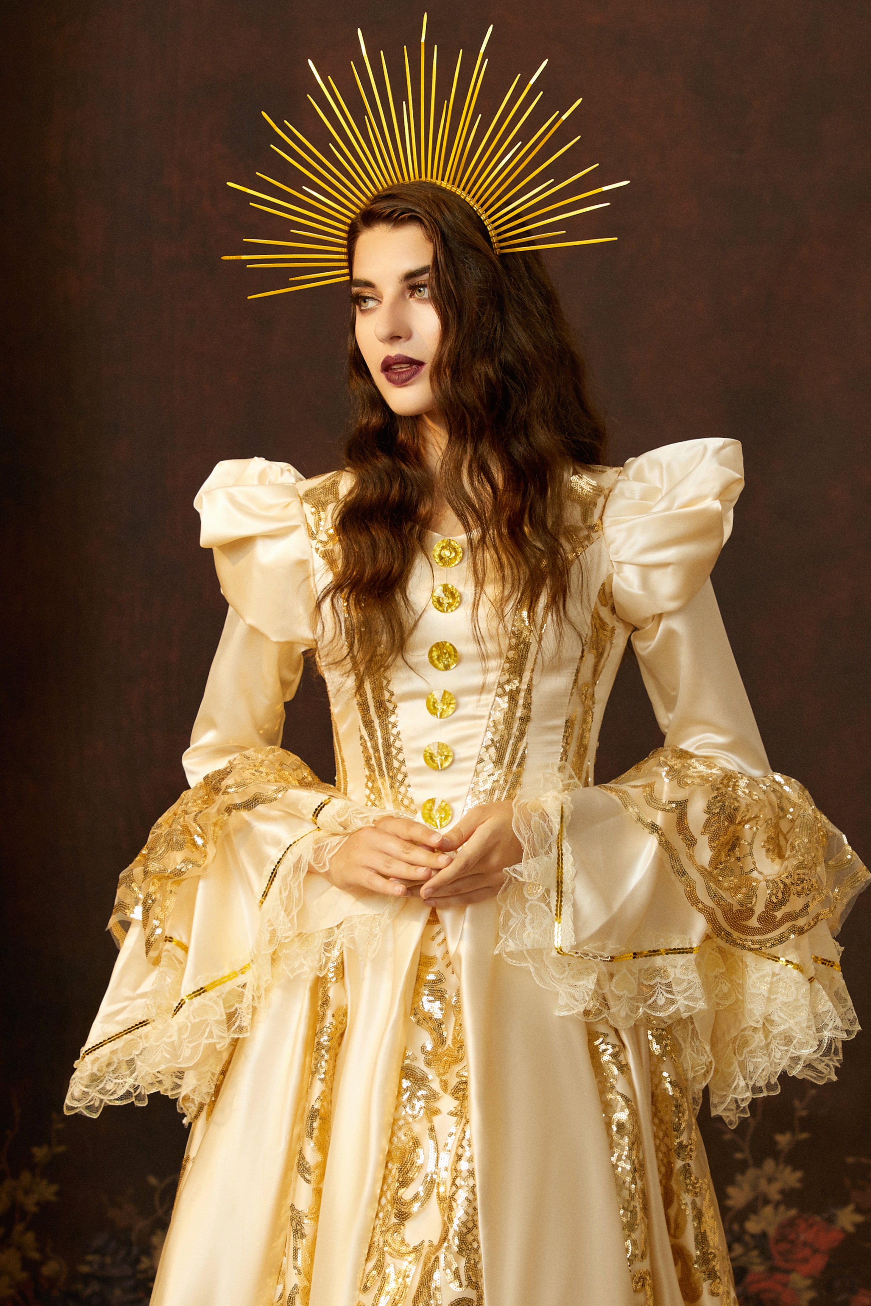 Sunburst Spiked Mary Halo Crown | Gold | 4