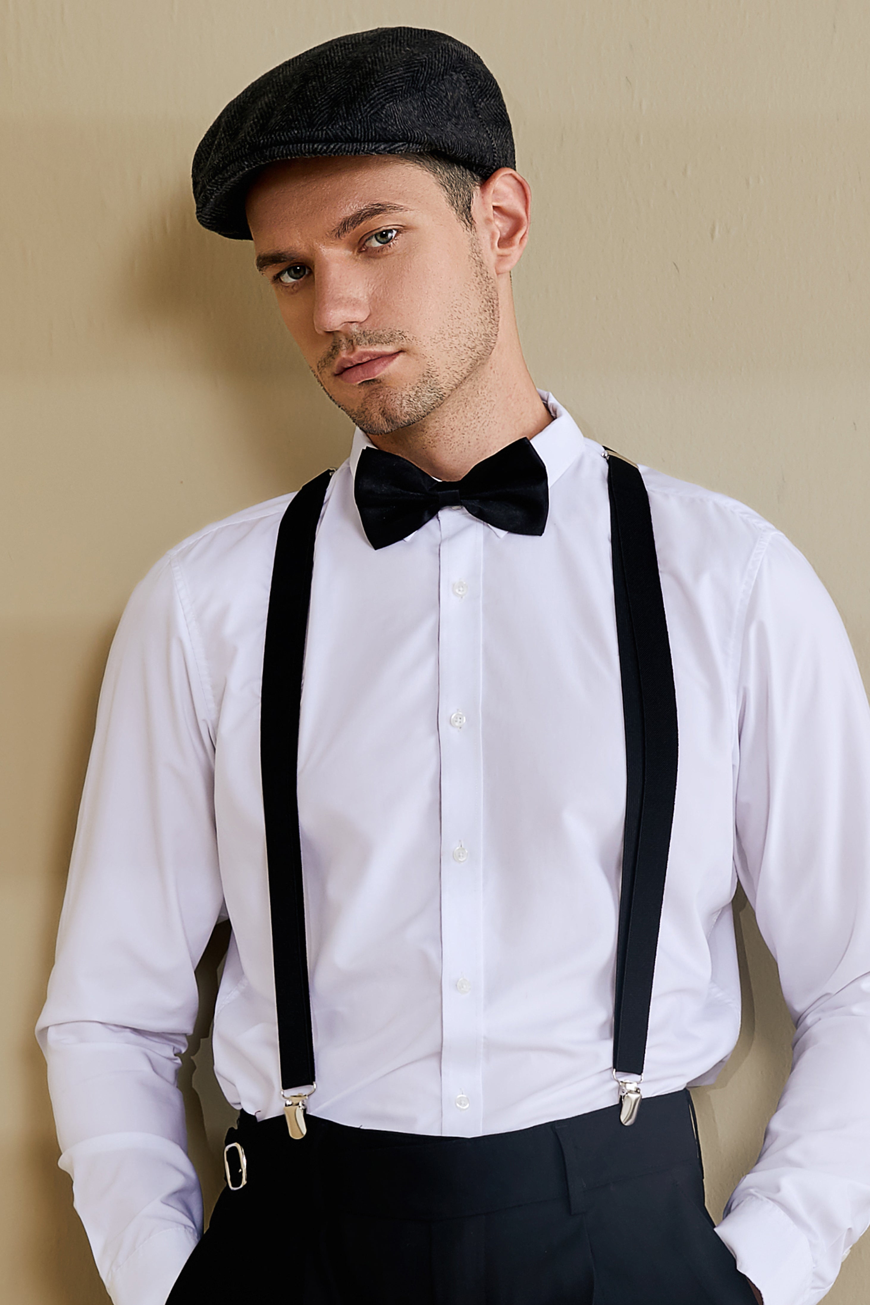 1920s Mens Gatsby Flapper Flat Cap | Dim Gray | 4