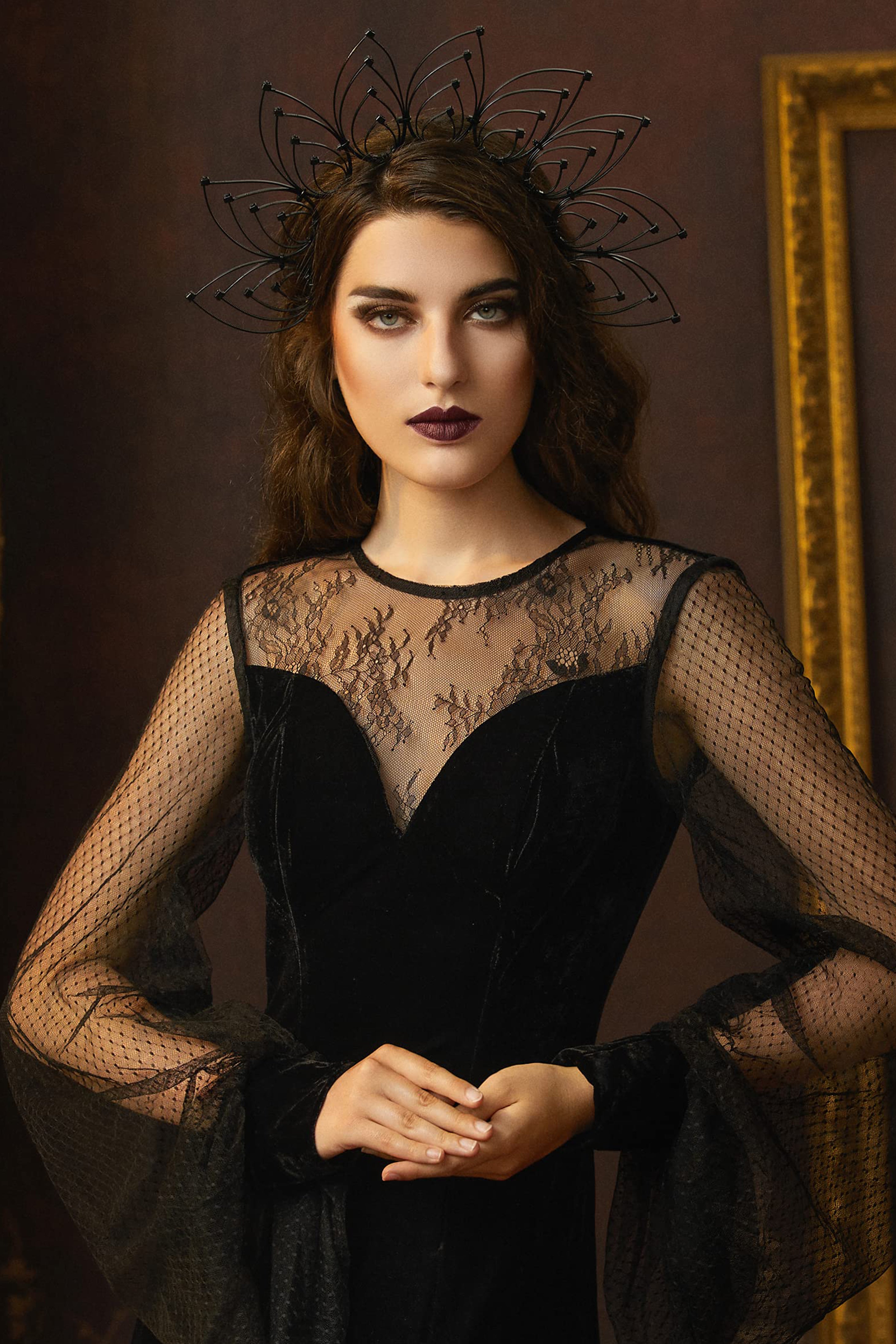 Zip Tie Goddess Halo Crown Headdress | Black | 2