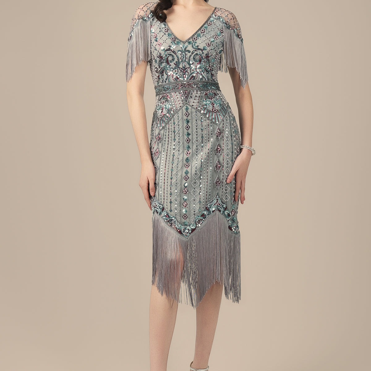 Shop 1920s Dresses - Art Deco Fringe Flapper Dress | BABEYOND