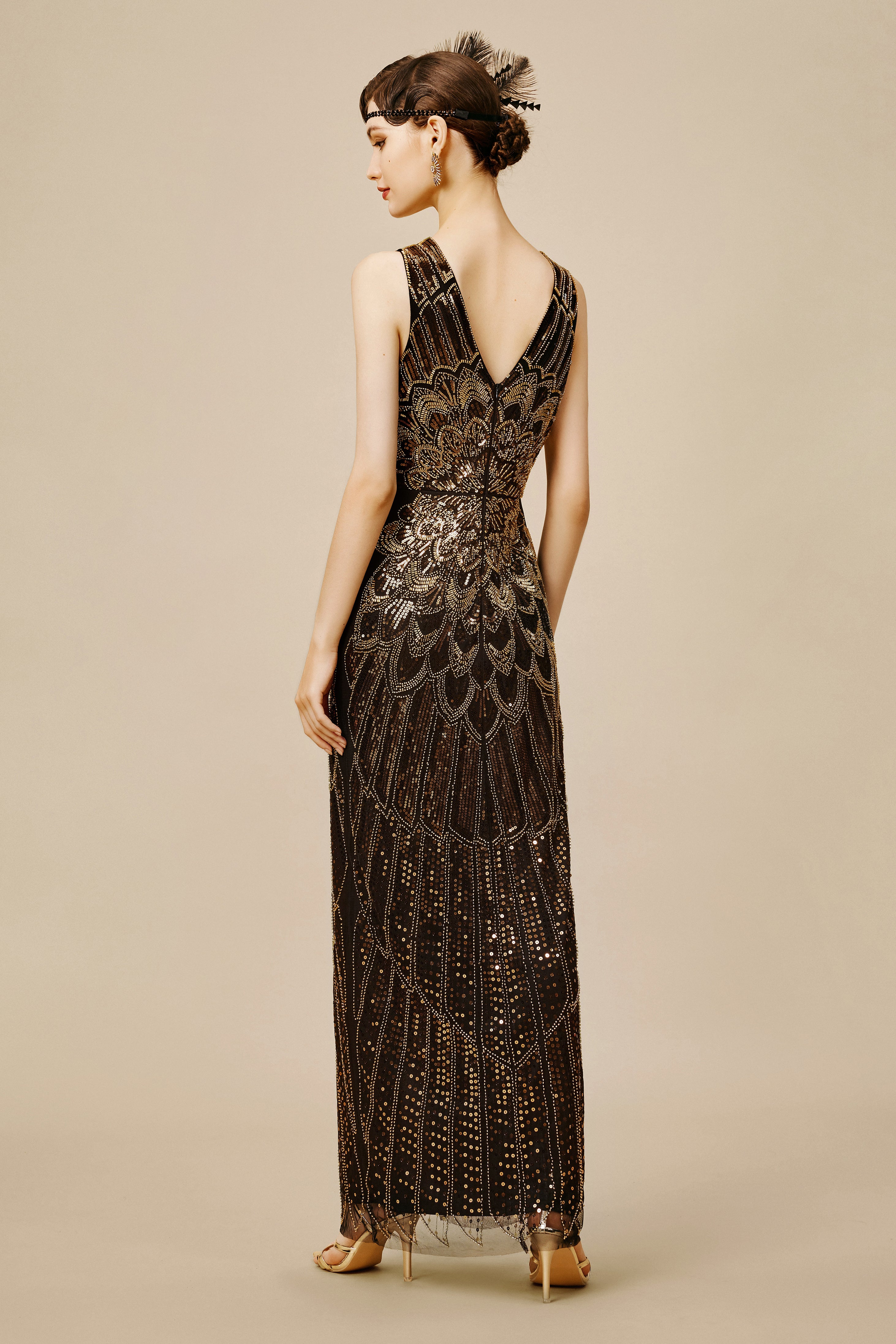 La Revue N¨¨gre Beaded Hem Evening Gowns | Blackgold | 2