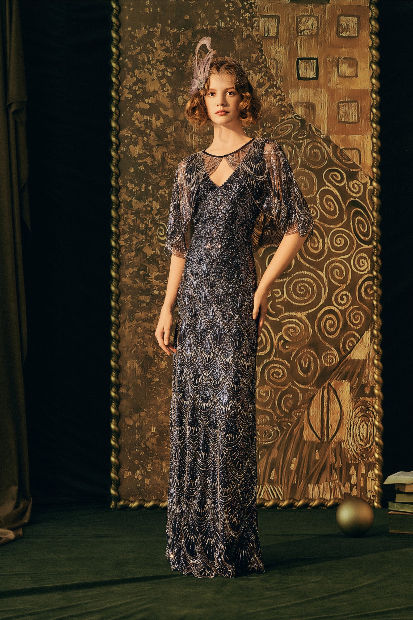 Gorgeous Long-Sleeve Split Mermaid Evening Gowns With Beads