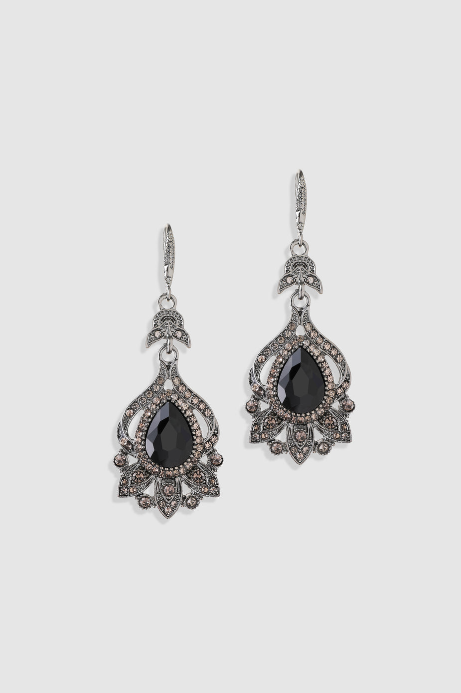 Vintage Teardrop Crystal Dangle Earrings