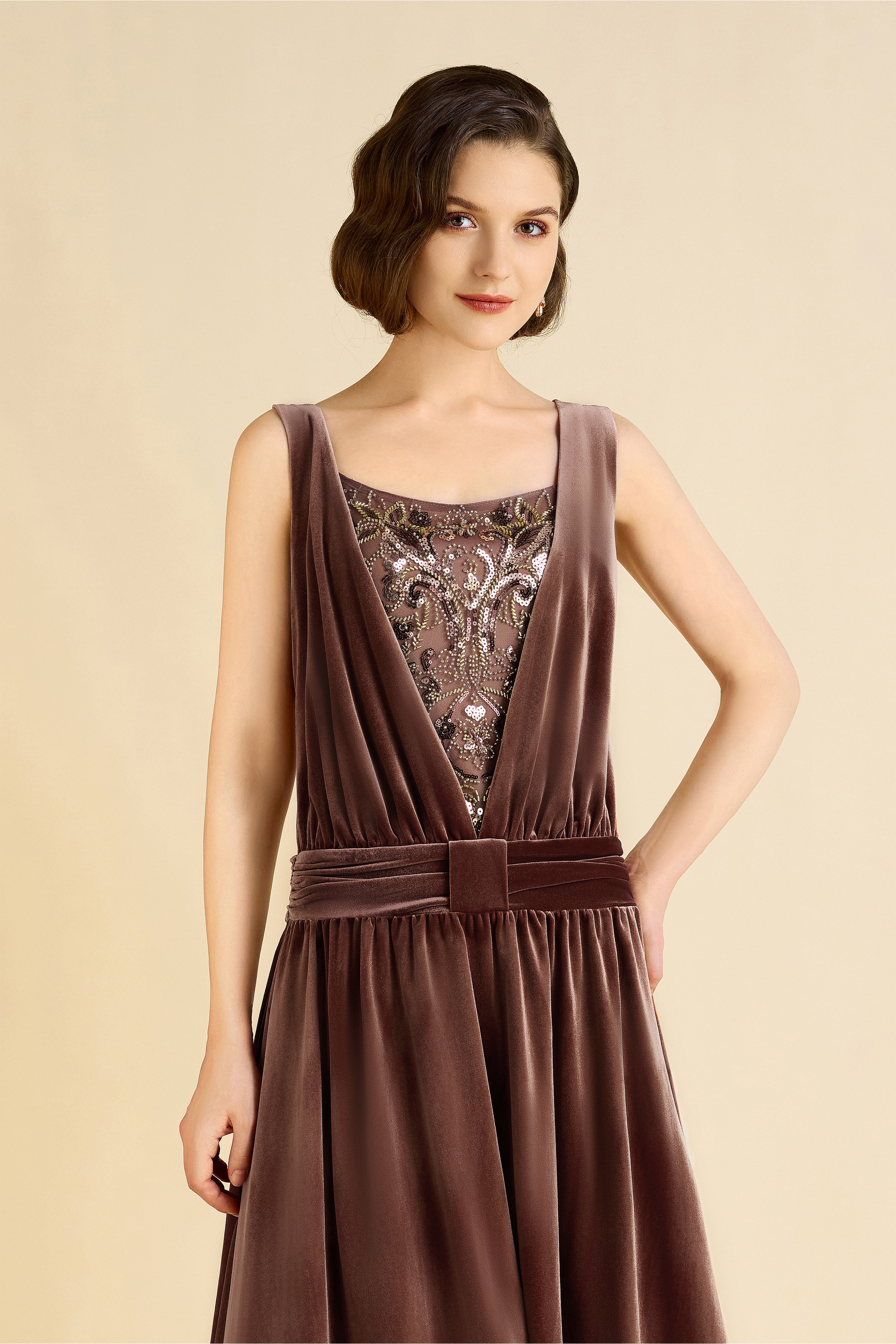 BABEYOND Pleated Waist Belt Plus Size Dress Shop Evening Gowns - Pleated Waist Belt Plus Size Dress | BABEYOND