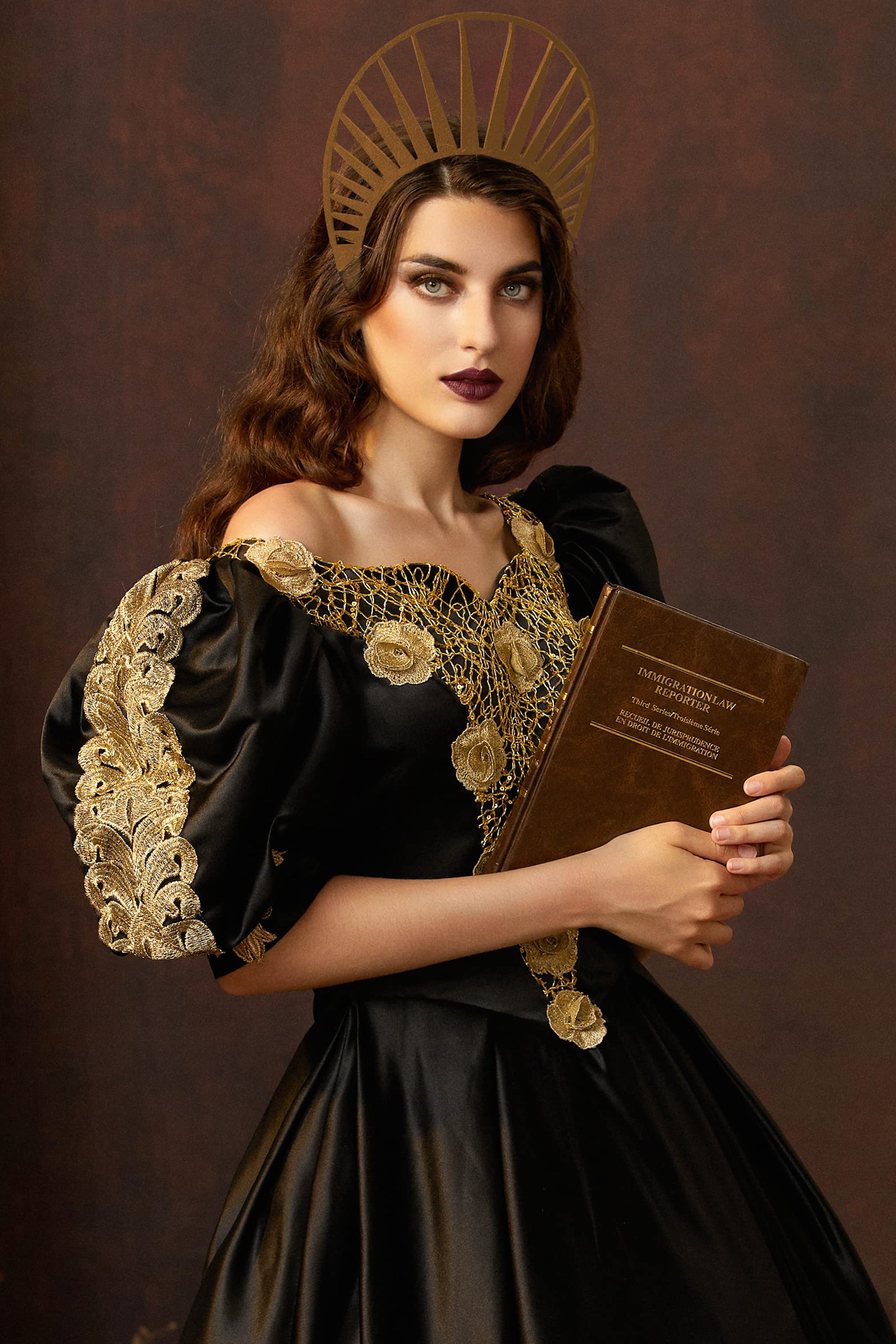 Adjustable Sunburst Halo Crown | Brown | 3