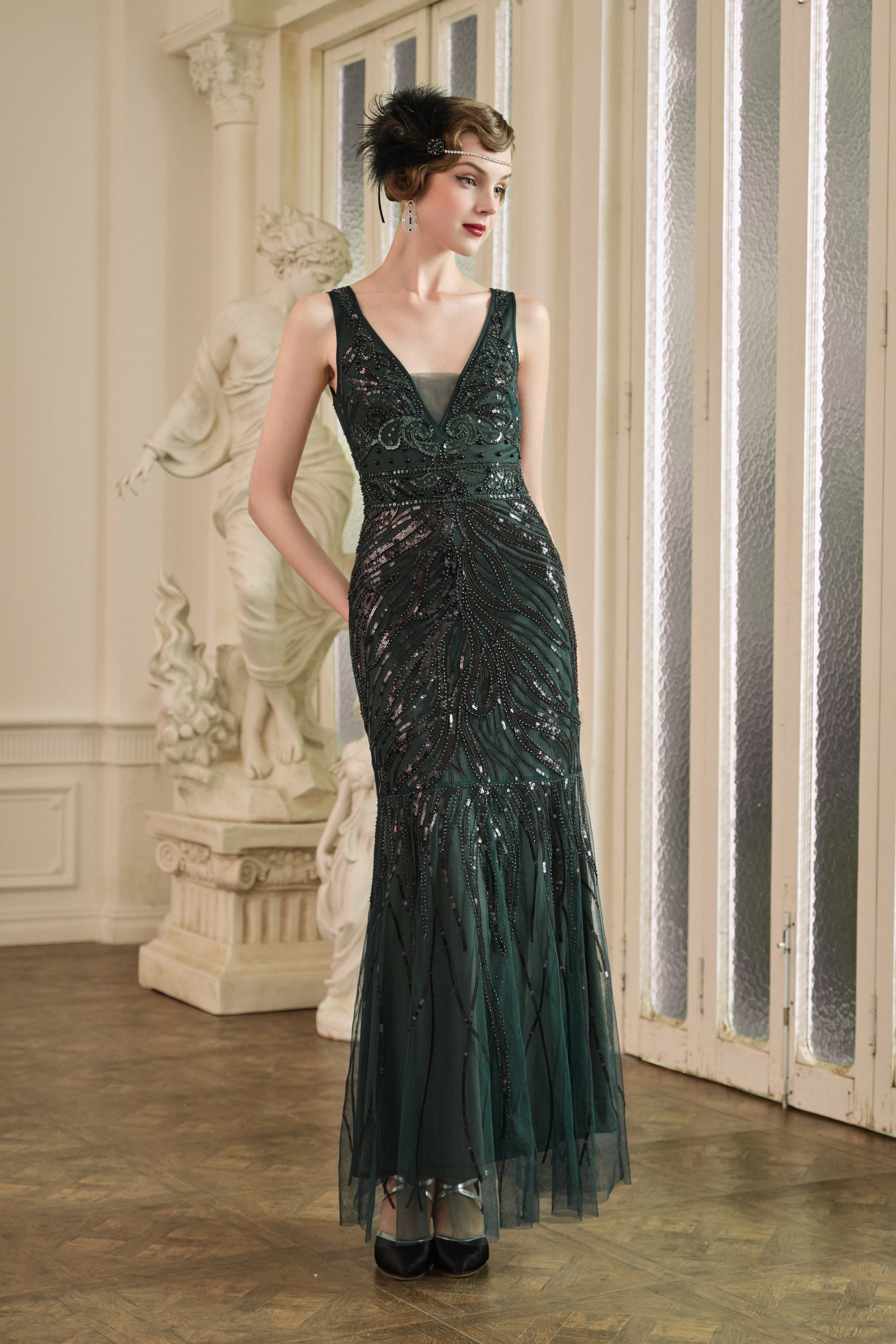 Bodycon Tulle Maxi Cocktail Prom Dress | Green | 2