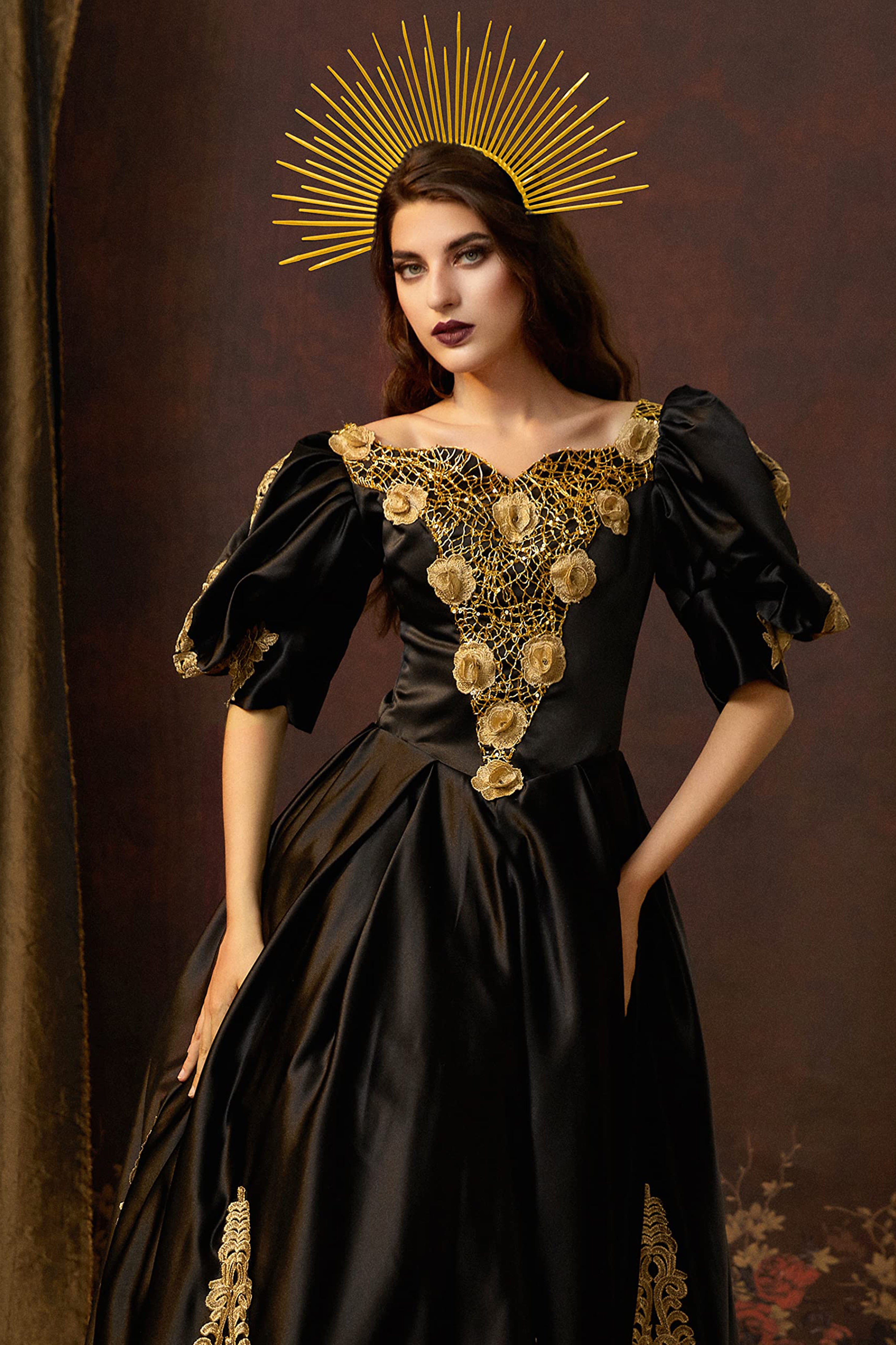 Golden Goddess Spiked Halo Headband | Gold | 4