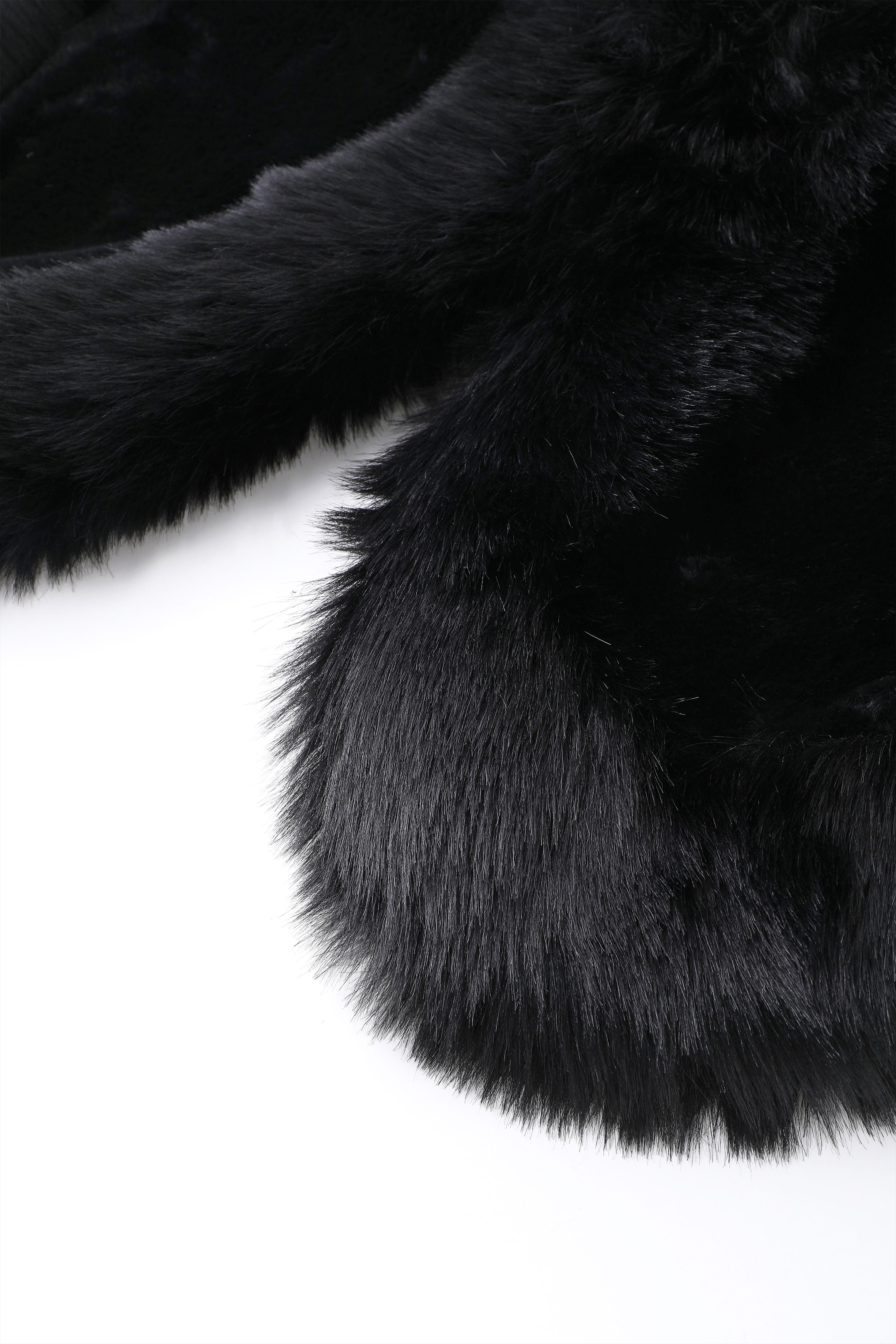 Gorgeous Faux Fur Wrap Evening Cape | Black | 3