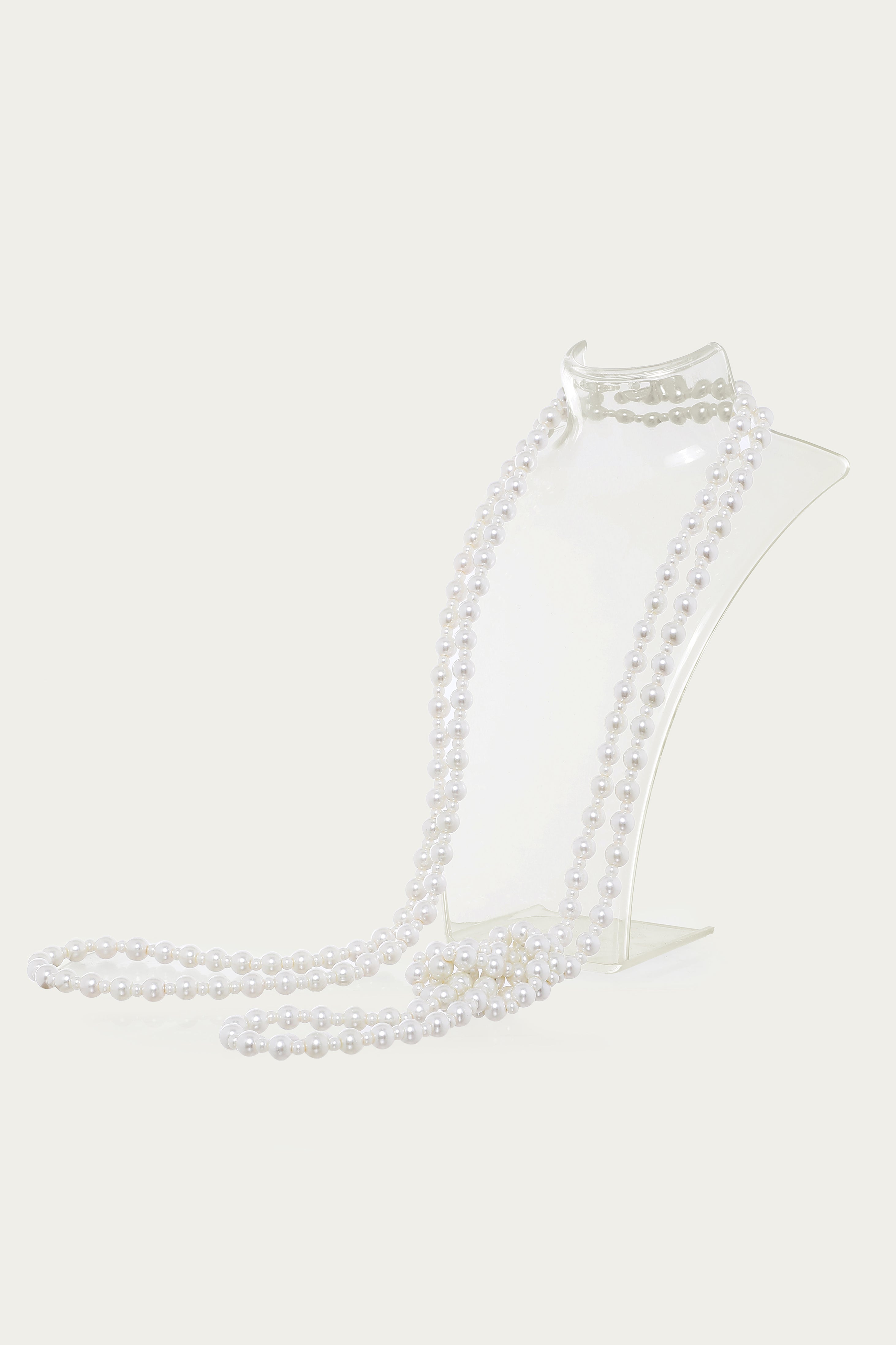 Gorgeous Long Faux Pearl Necklace | White | 2