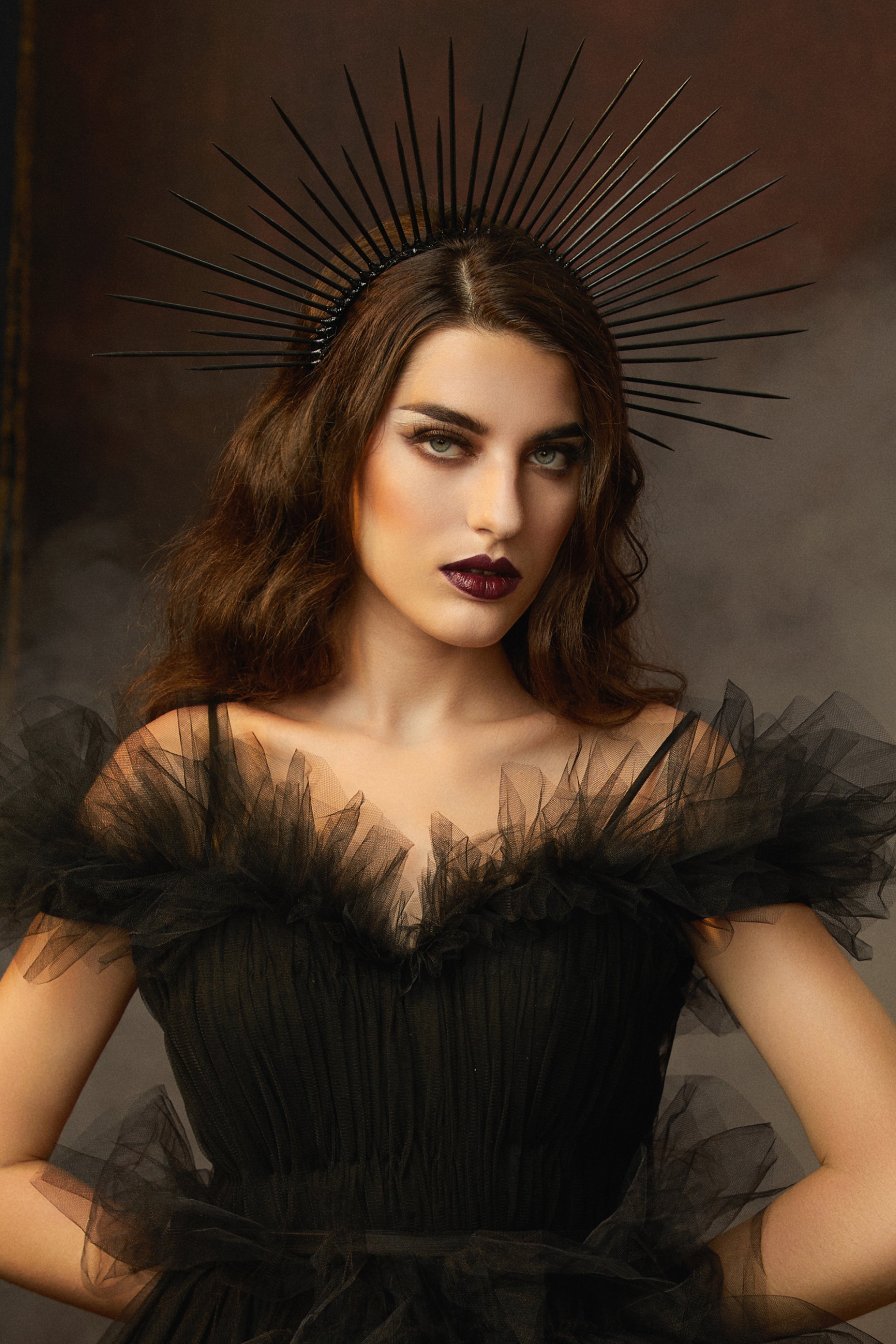 Greek Goddess Sunburst Mary Halo Crown | Black | 2