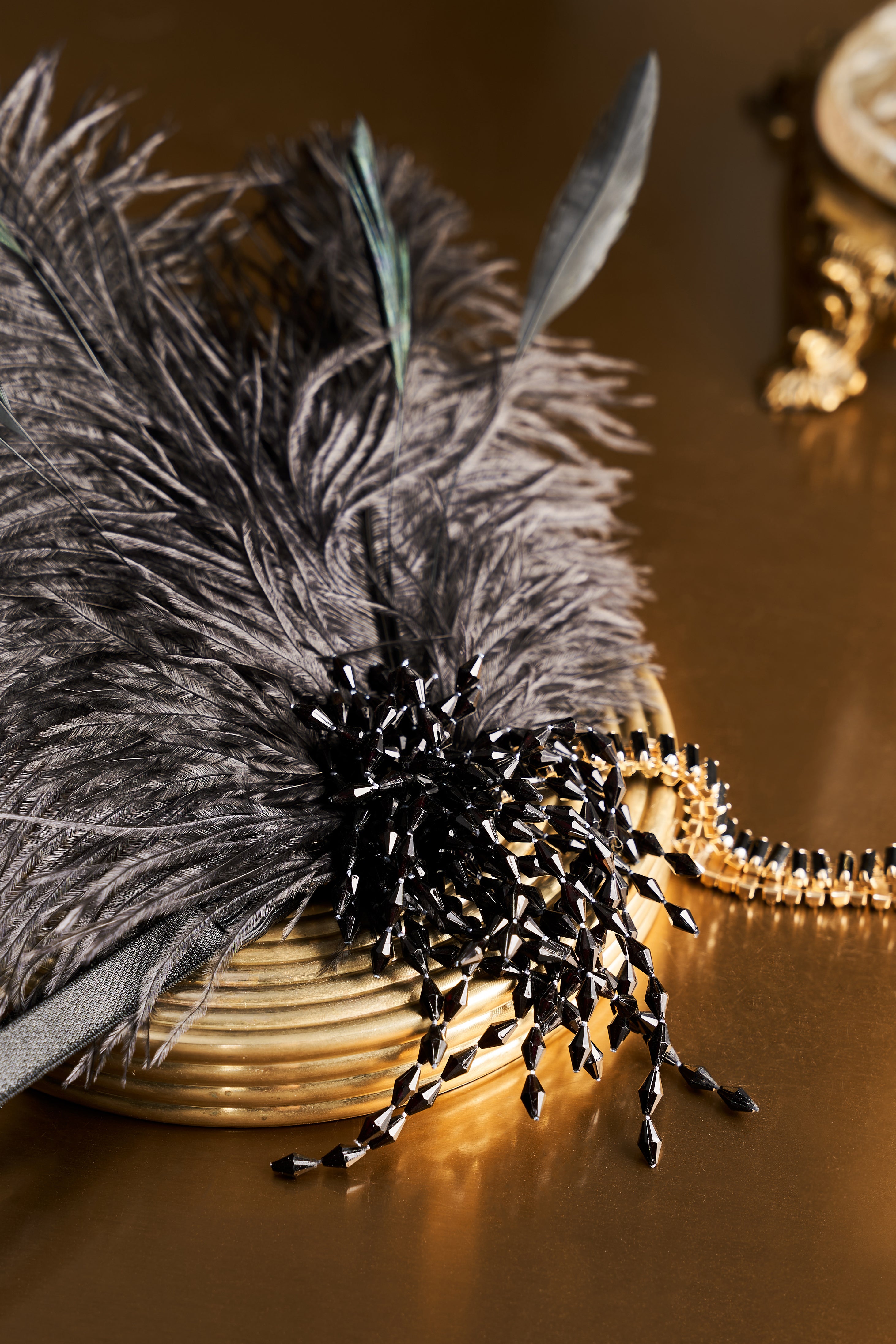 Rhinestone Beaded Tassel Headband | Black | 4