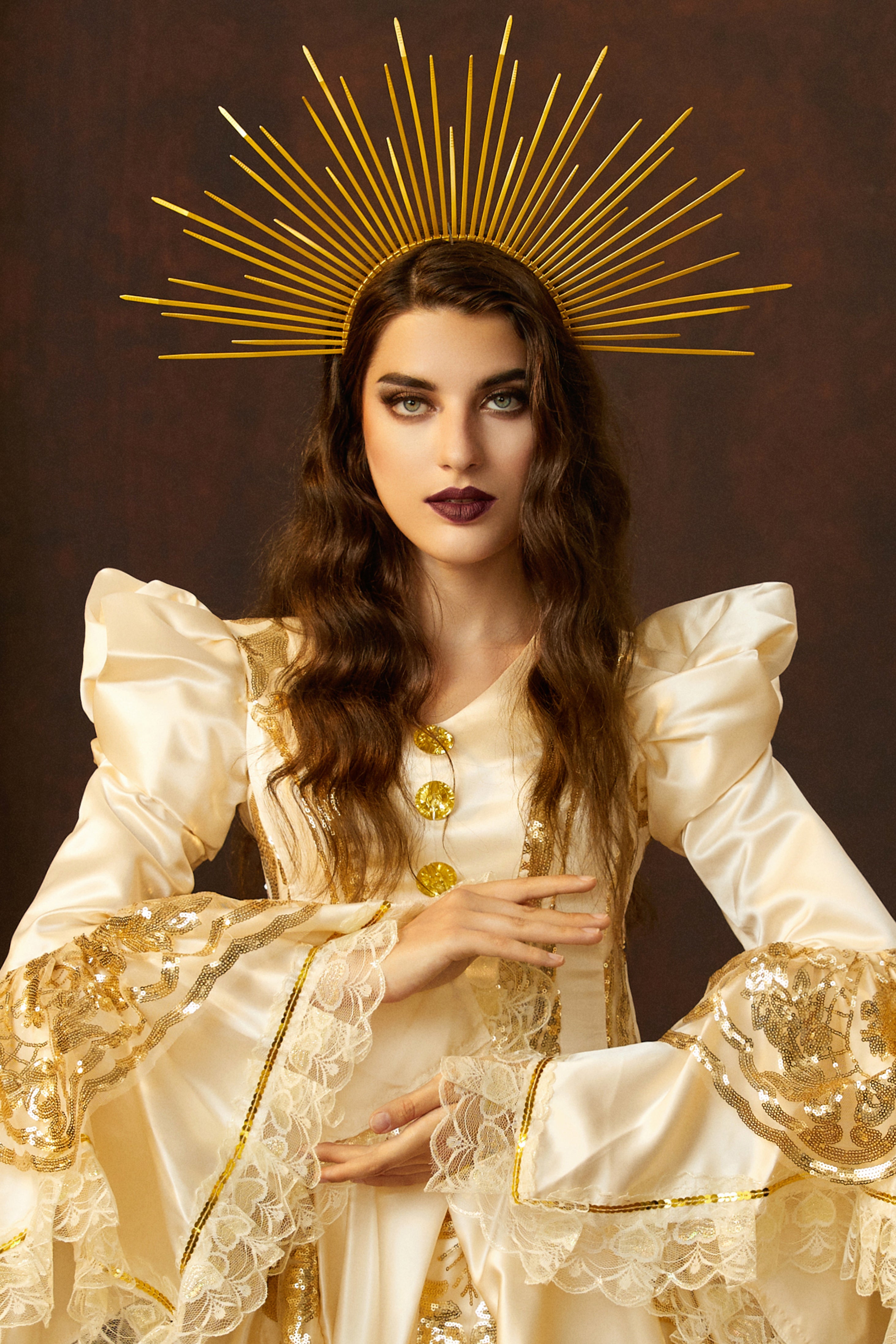 Sunburst Spiked Mary Halo Crown | Gold | 2