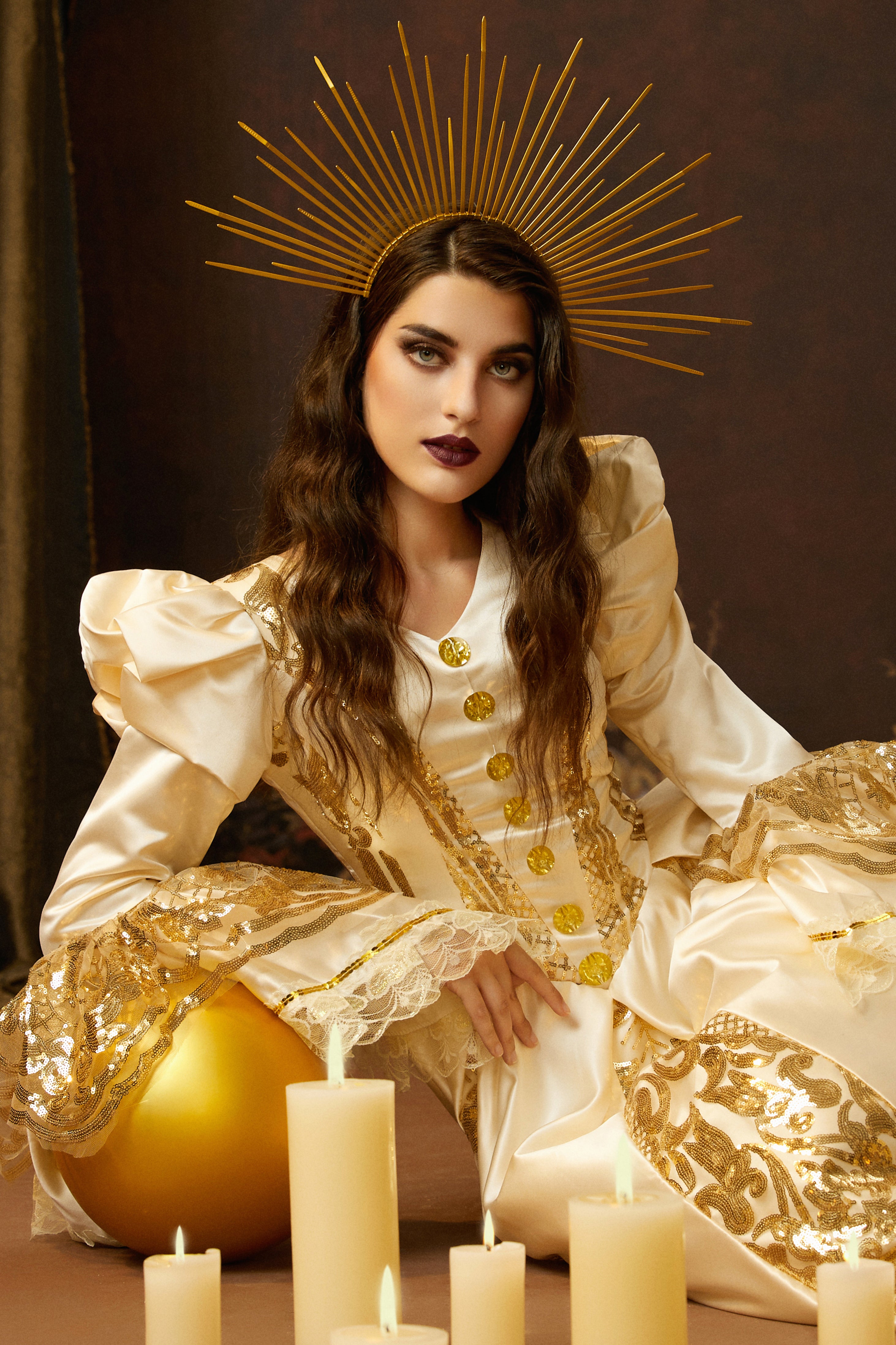 Sunburst Spiked Mary Halo Crown | Gold | 3