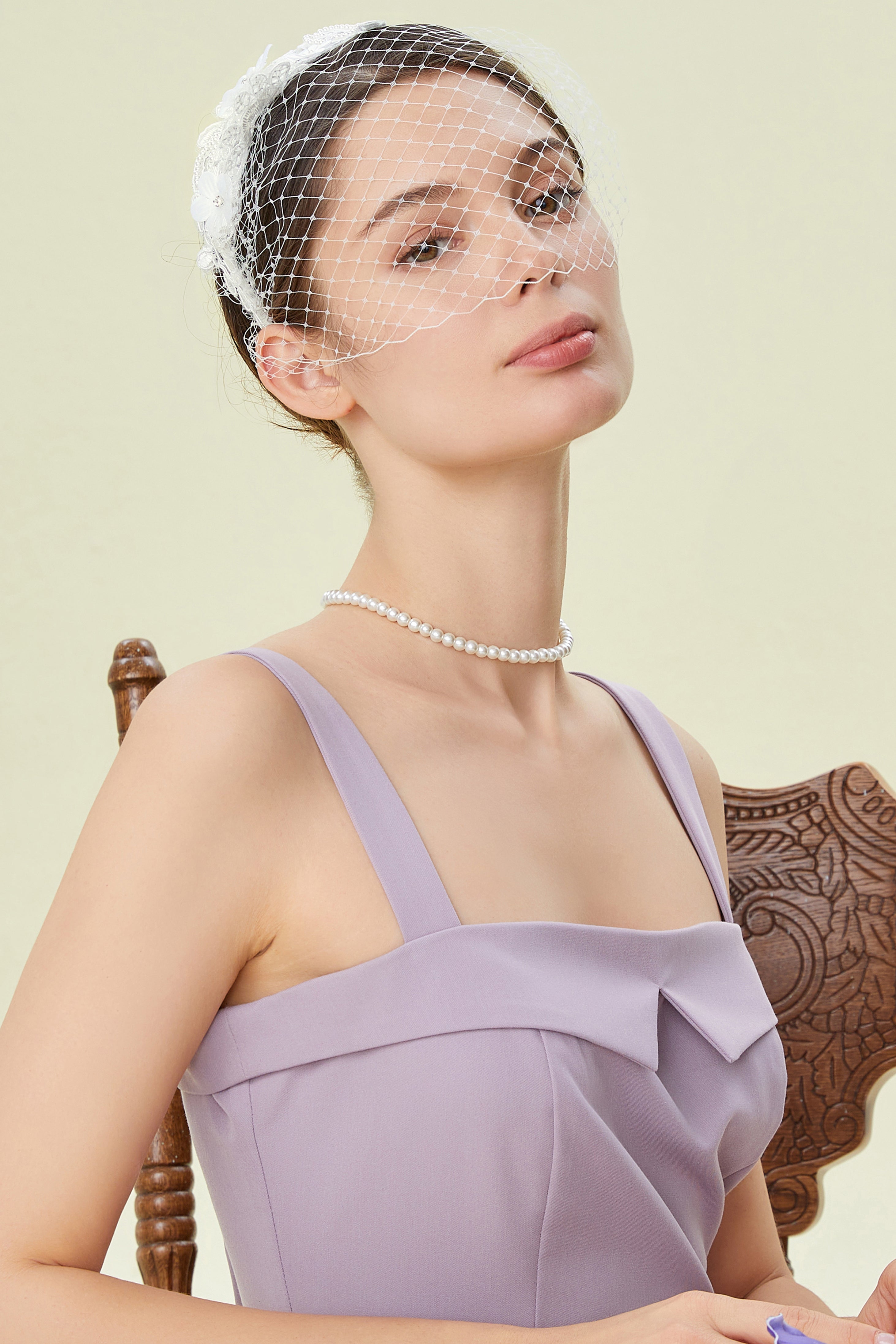 Vintage Veil Lace Cocktail Fascinator | white | 2